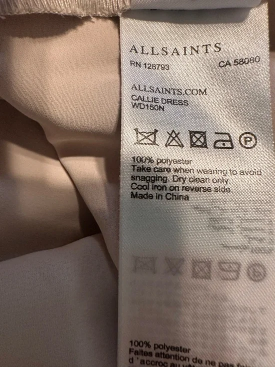 AllSaints Blush Pink Callie Sleeveless Dress Size Small - Picture 8 of 9